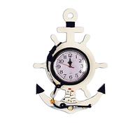 XJBTBA Big Mediterranean Style Creative and Personalized Ship Anchor Home Decoration Clock Decorative Wall Clock(B)