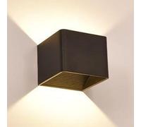 XJBTBA Black Outdoor Wall Sconce LED Square Wall Light Up Down Wall Lamp Waterproof Sconces Wall Lighting Fixture 5W Porch Lights Exterior Wall Lamps for Pathway Staircase Balcony