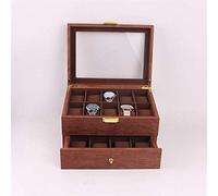 XJBTBA Box Retro Wristwatch 20 Slots Mass Storage Saffron Pear Watch Case Double Cartridge for Men or Women