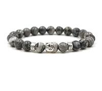 XJBTBA Bracelets for Women Essential Oils, 8mm Stone Bracelet with Buddha Head Adjustable Elastic Bracelet 19CM