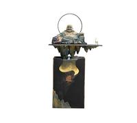 XJBTBA Cascading Rock Outdoor Living Room Zen Fountain Housewarming Opening Gift Fortune Water Ornaments for a Calming in Outdoor(Black)