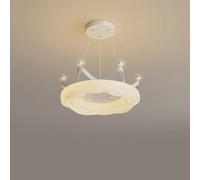 XJBTBA Ceiling lamp Cream Wind 's Room Girls Bedroom Pendant Light Nordic Creativity White Round Nursery Hanging Lamp Mid Century Crown Shape Kindergarten Chandelier For Living Room Bar