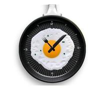 XJBTBA Clock Kitchen Wall Clock， Pan Omelette Shape Plastic Round Indoor/Outdoor * 25cm(10"*10")