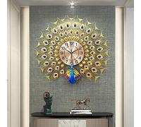 XJBTBA Clocks Creative Wall Clock Large Wall Clock Metal Non-Ticking Silent Art Digital Wall Clocks for Living Room Decor (29.5 Inches)