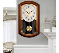 XJBTBA Clocks Grandfather Wall Chime Pendulum Wood Clock Makes a Great Housewarming or Birthday Gift Chimes Every Hour with Westminster Melody