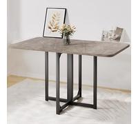 XJBTBA Compact Dining Table, Expandable Kitchen Table, Folding, Adjustable Legs, Multi-Function, Carbon Steel Frame, Versatile Space-Saving Solution