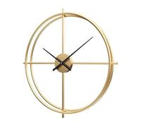 XJBTBA Creative Round Gold Wrought Iron Wall Metal Mute Study Decoration Clock