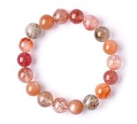 XJBTBA Crystal fireworks multi-treasure beaded bracelet for women niche color hair crystal red glue flower bracelet jewelry