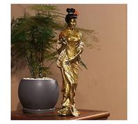 XJBTBA Desktop Decor Flower Gods Autumn Chrysanthemum Beauty Bronze Statue Home Living Room Study Decorative Ornaments Elegant Brass Bronze Sculpture Home Desk Accessories