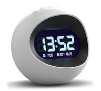 XJBTBA Digital Earth Center Alarm LCD Display, Bedside and Desk Clock, Bedroom, Office Suitable for Kitchen, Living Room or Office(White)