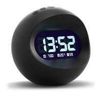 XJBTBA Digital Earth Center Alarm LCD Display, Bedside and Desk Clock, Bedroom, Office Suitable for Kitchen, Living Room or Office(Black)