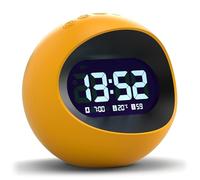 XJBTBA Digital Earth Center Alarm LCD Display, Bedside and Desk Clock, Bedroom, Office Suitable for Kitchen, Living Room or Office(Yellow)
