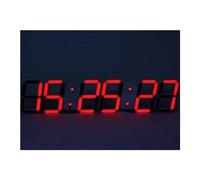 XJBTBA Digital LED Wall 3D, Easy-Read Display 6 Digits Alarm Clock, Remote Control, Large Conference Rooms, Competitions,Shopping Mall, Subway,Red(Red)
