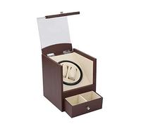 XJBTBA Double Automatic Watch Winder with Drawer Storage Box PU Leather Exterior Super Quiet Motor Fit Lady and Man Watches