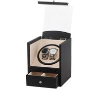 XJBTBA Double Automatic Watch Winder, with Drawer Storage Box, PU Leather Exterior, Super Quiet Motor, Fit Lady and Man Watches Accessories