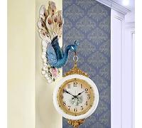 XJBTBA Double-Sided Decorative Wall Clock, 360° Rotating Wall Clock in Europe, Individual Style, R-Mixed Numeral Wall Clock, Exact Time, Implies Lifetime and Perfect Love, L