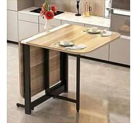 XJBTBA Expandable Drop Leaf Dining Table Folding Wooden Kitchen Table Space-Saving Multifunctional Furniture Extendable for Living Room & Kitchen - 3 Configurations