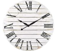 XJBTBA Farmhouse Lap American Handmade Wooden Clock, Wall Decoration, 29 Inch Suitable for Kitchen, Living Room or Office(White,18 inches)