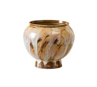 XJBTBA Flowerpot Household Retro Chinese Flow Glaze Tall Green Pot Living Room Ornament Planter Plant Pots(Orange)