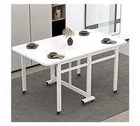 XJBTBA Foldable Dining Table for Small Spaces Extendable Drop leaf Kitchen Table Industrial Style Space Saving Table Folding Dining Table for Compact Areas