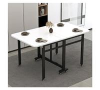 XJBTBA Folding Dining Table for Small Spaces Extendable Drop Leaf Kitchen Table Industrial Style Compact Table Perfect for Dining Rooms and Apartments.