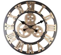 XJBTBA Garden Clocks Outdoor Waterproof, Silent Needleless Round Needle Outdoor Clocks for The Garden Wall Mounted Precise Roman Numerals, C