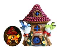 XJBTBA Garden House Figurines Decoration,Garden Solar Statue,Garden Waterproof Resin Sculptures Illuminated Fairy Ornament,for Yard Lawn Outdoor Decor