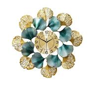 XJBTBA Ginkgo Biloba Creativity Home Living Room Decoration Metal Dial Digital Pointer Large Clock Bedroom Gold Ornaments Wall Clocks (Color : A (B 70x70cm