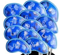 XJBTBA Golf Club Headcovers Iron Synthetic Leather Deluxe Value 12 Pcs/Set, Golf Head Covers with Number Printed Light for Men Women Fit All Irons Clubs