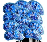 XJBTBA Golf Club Headcovers Iron Synthetic Leather Deluxe Value 12 Pcs/Set, Golf Head Covers with Number Printed Light for Men Women Fit All Irons Clubs