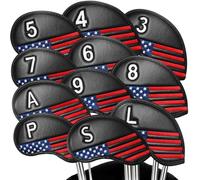 XJBTBA Golf Club Headcovers Iron Synthetic Leather Deluxe Value 12 Pcs/Set, Golf Head Covers with Number Printed Light for Men Women Fit All Irons Clubs