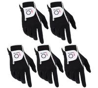XJBTBA Golf Gloves Men Left Hand Right Rain Grip Weathersof Value 5 Pack,Mens Golf Glove Wear Resistant Non Slip All Weather Soft Color Black Grey Size S M ML L XL