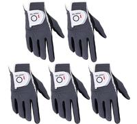 XJBTBA Golf Gloves Men Left Hand Right Rain Grip Weathersof Value 5 Pack,Mens Golf Glove Wear Resistant Non Slip All Weather Soft Color Black Grey Size S M ML L XL