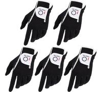 XJBTBA Golf Gloves Men Left Hand Right Rain Grip Weathersof Value 5 Pack,Mens Golf Glove Wear Resistant Non Slip All Weather Soft Color Black Grey Size S M ML L XL