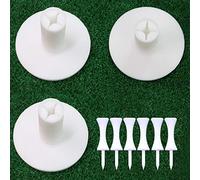 XJBTBA Golf Tees Rubber for Driving Range Mats 3/6 Pack with 6 Pcs Castle Tees Value Set, Golf Tee Size 1.5’’ 2.0’’ Inch Color White Black for Practice Mat Top Holder fit Indoor Outdoor