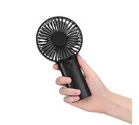 XJBTBA Handheld Fan Battery Powered with 4400 mAh Rechargeable Battery, 3 Speeds Mini Portable Hand Held Fans Indoor Outdoor USB Electric Fan for Office Home Sport Camping Travel (Black)