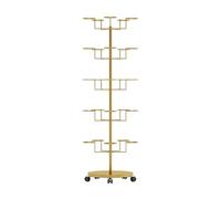 XJBTBA Hat Rack Stand Baseball Hat Holder Hat Display Rack with Wheels, 4/5/6/7/8 Tier Metal Hat Hanger Organizer Rotating Hats Caps Holders, Rotating Display Stand for Malls Showroom Retail Store