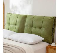 XJBTBA Headboard Pillow, Removable Washable Bed Headboard Cover Protector with Ties, All-Inclusive Headboard Cover Anti-Collision, Back Support Bolster Cushion for Sitting in Bed (Green,59.1x23.6x4