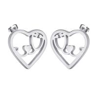 XJBTBA Heartbeat Stethoscope Earring Stainless Steel Minimalist Laser Cut Echometer Stud Earrings for Women Men Doctor Nurse Jewelry Gift