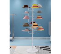 XJBTBA Helmet Stand Display Stand Freestanding Hat Rack Stand, Metal Retail Wig or Hat Display Stand Adjustable Hat Storage Tower for Baseball Caps, Top Hats