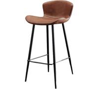 XJBTBA High Bar Stools Faux Leather bar-stool Counter Chair with Back and Legs Ideal for Counters Home bar-s Kitchen(Brown,65cm/25.6in)