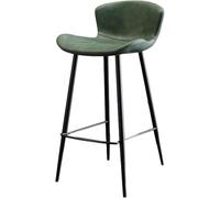 XJBTBA High Bar Stools Faux Leather bar-stool Counter Chair with Back and Legs Ideal for Counters Home bar-s Kitchen(Green,65cm/25.6in)