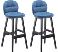 XJBTBA High Stool bar-stool with Back and Footrest, 2PC Counter Height Dining S, Cotton Linen Seat, Sitting(Grey,High:65CM)