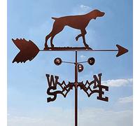 XJBTBA Hound Dog Weathervane with Roof Mount Weathercock Wind Direction Indicator, Retro Farm Scene Garden Stake Weather Vane Professional Measuring Tools