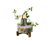 XJBTBA Indoor Fountain Waterfall Tabletop Desktop Ceramic Feng Shui Wheel Water Ornaments(Green)