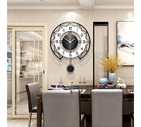XJBTBA Large Decorative Wall Clock, Creative Silent Movement Clock, Metal Electronic Quartz Clock, Living Room Bedroom Home Clock Background Wall Decoration（61x43.5cm）