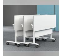XJBTBA Large Folding Conference Table Set with Silent Wheels - Portable Meeting Tables for Office Conference Room Rolling (3 Pack)