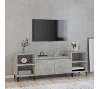 XJBTBA Large TV Stand Cabinet Unit with 2 Doors, 160cm Under TV Desk Sideboard with Storage Cubes for Entertainment Living Room Furniture, Grey, Metal Leg