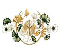 XJBTBA Large Wall Clock Metal Decorative Big Clocks, Silent Ginkgo Wall Clock 100cm Ginkgo Leaf Clocks For Hotel Porch Decor