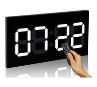XJBTBA LED Digital Wall Large Numbers Clock with Remote Control Thermometer, Calendar, Snooze, Alarm, Countdown, Hours/Minutes,RedLight(Whitelight)